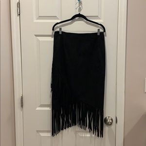 Black fringe skirt
